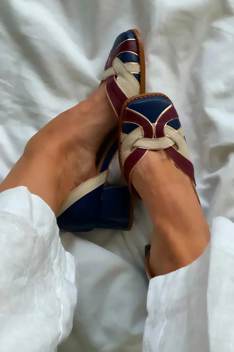 Amara | Tri-Colour Slip-On Flats