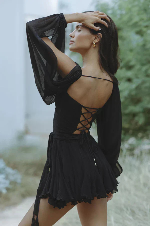 Ella | Elegant Dress with Sheer Sleeves