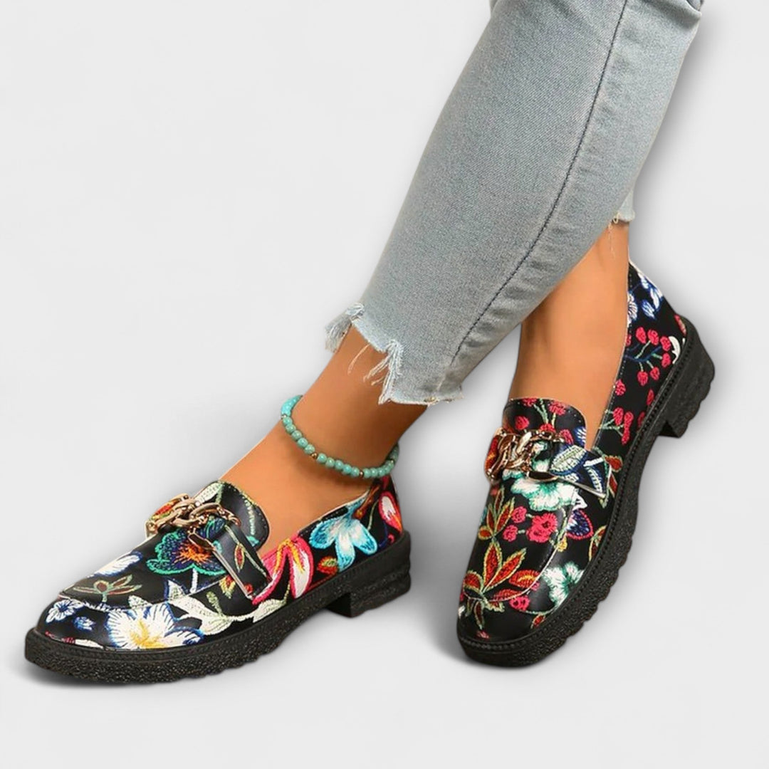 Lily - Elegant Floral Loafers