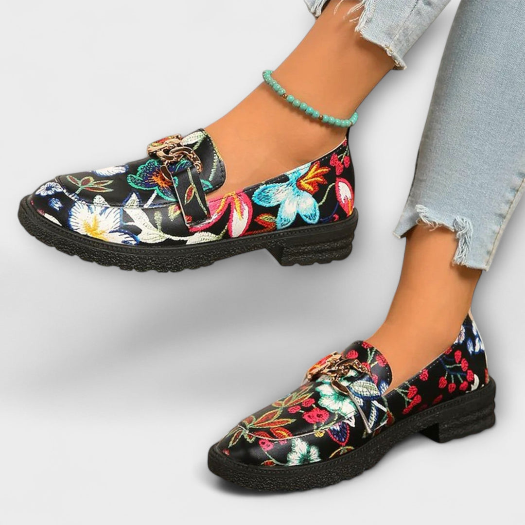 Lily - Elegant Floral Loafers