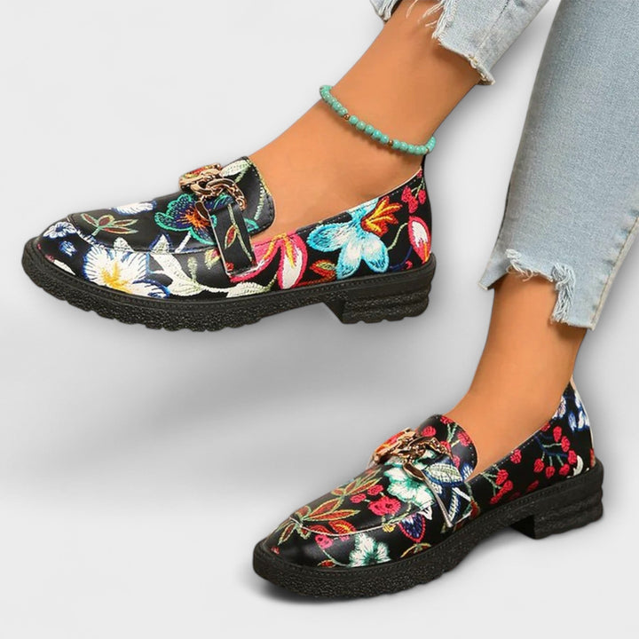 Lily - Elegant Floral Loafers